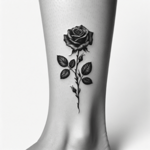 Realistic Rose With A Stem