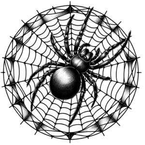 Realistic Spider With Web