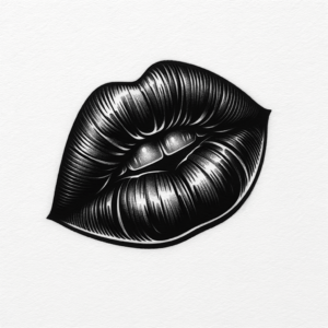 Red Lips In A Sexy Tattoo Style