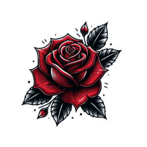 Red Rose In A Sexy Tattoo Style