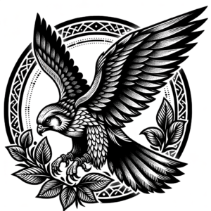 Resilient Blackwork Falcon