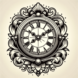 Retro Clock With Vintage Elements