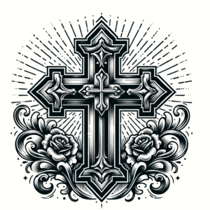 Retro Cross Tattoo With Vintage Elements