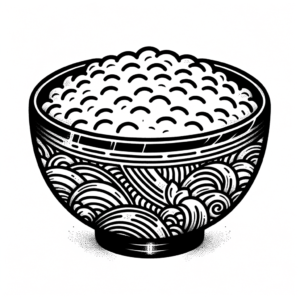 Rice Bowl In Japanese Lines