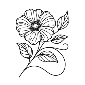 Romantic Single Line Flower