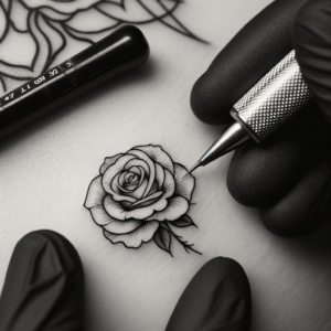 Rose In A Tiny Tattoo Style