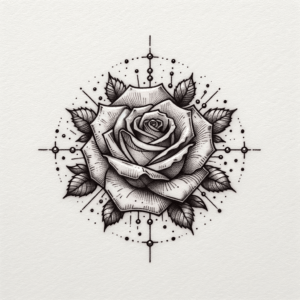 Rose In Micro Realism Lines