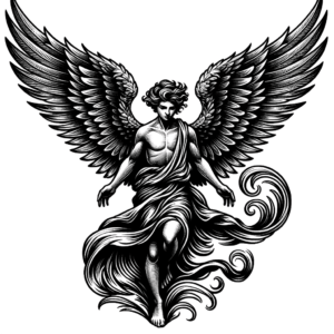 Rugged Angel With Dynamic Wings