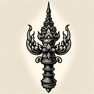Salak Yom Pole Depicted In A Thai Tattoo