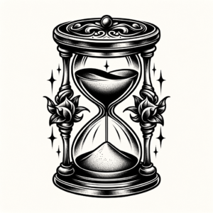 Sand Timer In Neo Traditional Lines