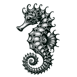 Seahorse In Neo Traditional Lines