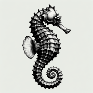 Seahorse In Realism Lines
