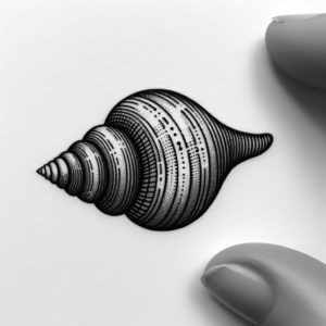 Seashell In Dotwork Lines