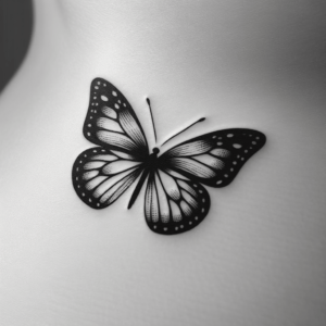 Sexy Tattoo Of A Butterfly On The Lower Back
