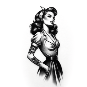 Sexy Tattoo Of A Pin-Up Girl