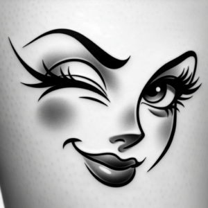Sexy Tattoo Of A Teasing Wink