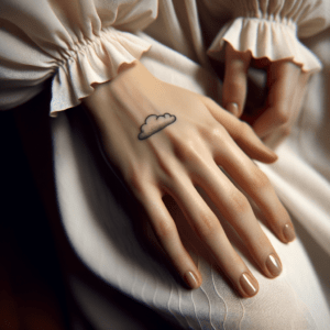 Simple Cloud Outline On The Back Of The Hand