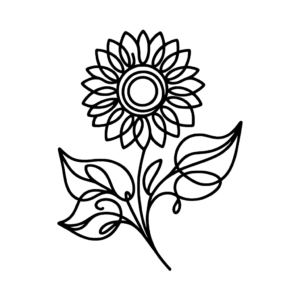 Simple Continuous-Line Sunflower