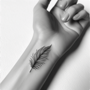 Simple Dainty Feather On The Wrist