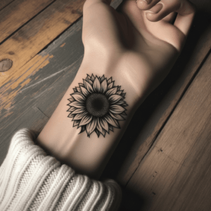 Simple Dainty Sunflower On The Wrist