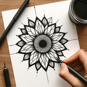 Simple Geometric Sunflower Shape
