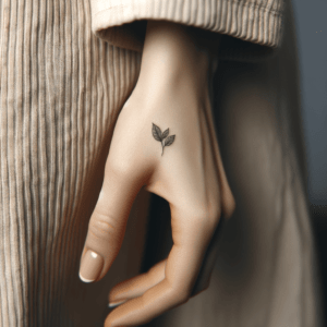 Simple Leaf Outline On The Back Of The Hand