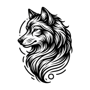 Simple Linework Wolf Design