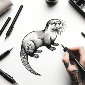 Simple Otter Tattoo Design