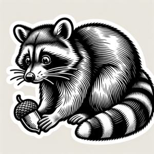 Simple Raccoon With Acorn