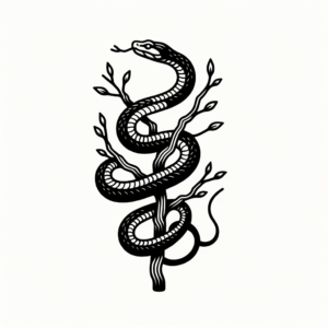 Simple Snake Wrapped Around A Branch