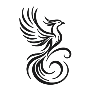 Simplistic Phoenix Rising With Smooth Lines