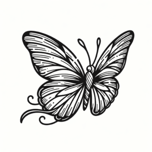 Single Continuous Line Butterfly Fluttering Gracefully