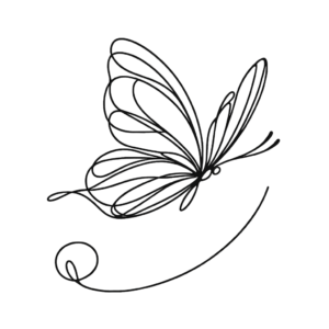 Single Continuous Line Butterfly Looping In The Air