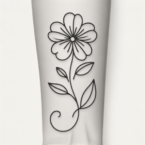 Single Continuous Line Flower