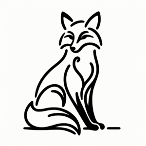 Single Continuous Line Fox