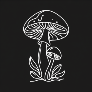 Single Continuous Line Mushroom