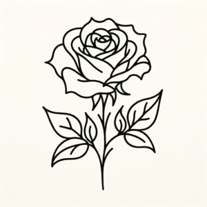 Single Continuous Line Rose