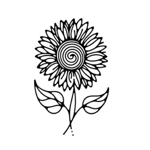 Single Continuous-Line Sunflower
