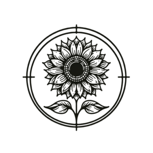 Single Continuous-Line Sunflower In A Circle