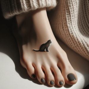 Single Line Cat On The Side Of A Toe