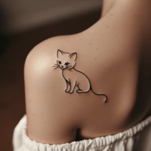 Single Line Cat Outline