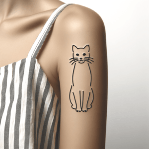 Single Line Cat Outline