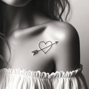 Single Line Heart With An Arrow