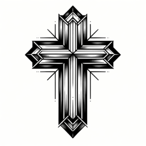 Sketchy Black And White Cross