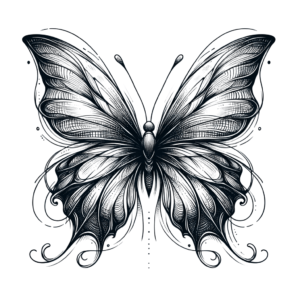 Sketchy Butterfly With Dynamic Lines