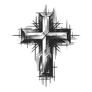 Sketchy Cross Tattoo With Rough Lines