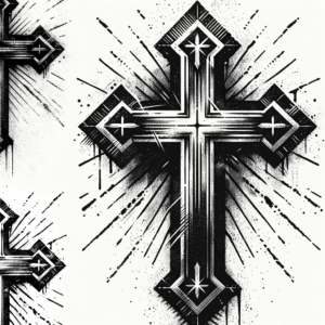 Sketchy Cross Tattoo With Shading Effects