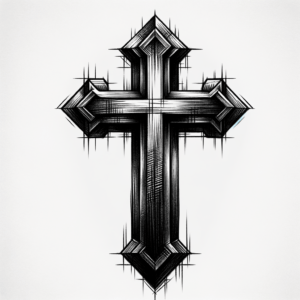 Sketchy Cross With Charcoal Shading