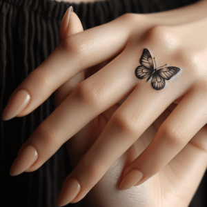 Small Butterfly On The Side Of The Hand