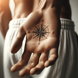 Small Compass Rose On The Back Of The Hand